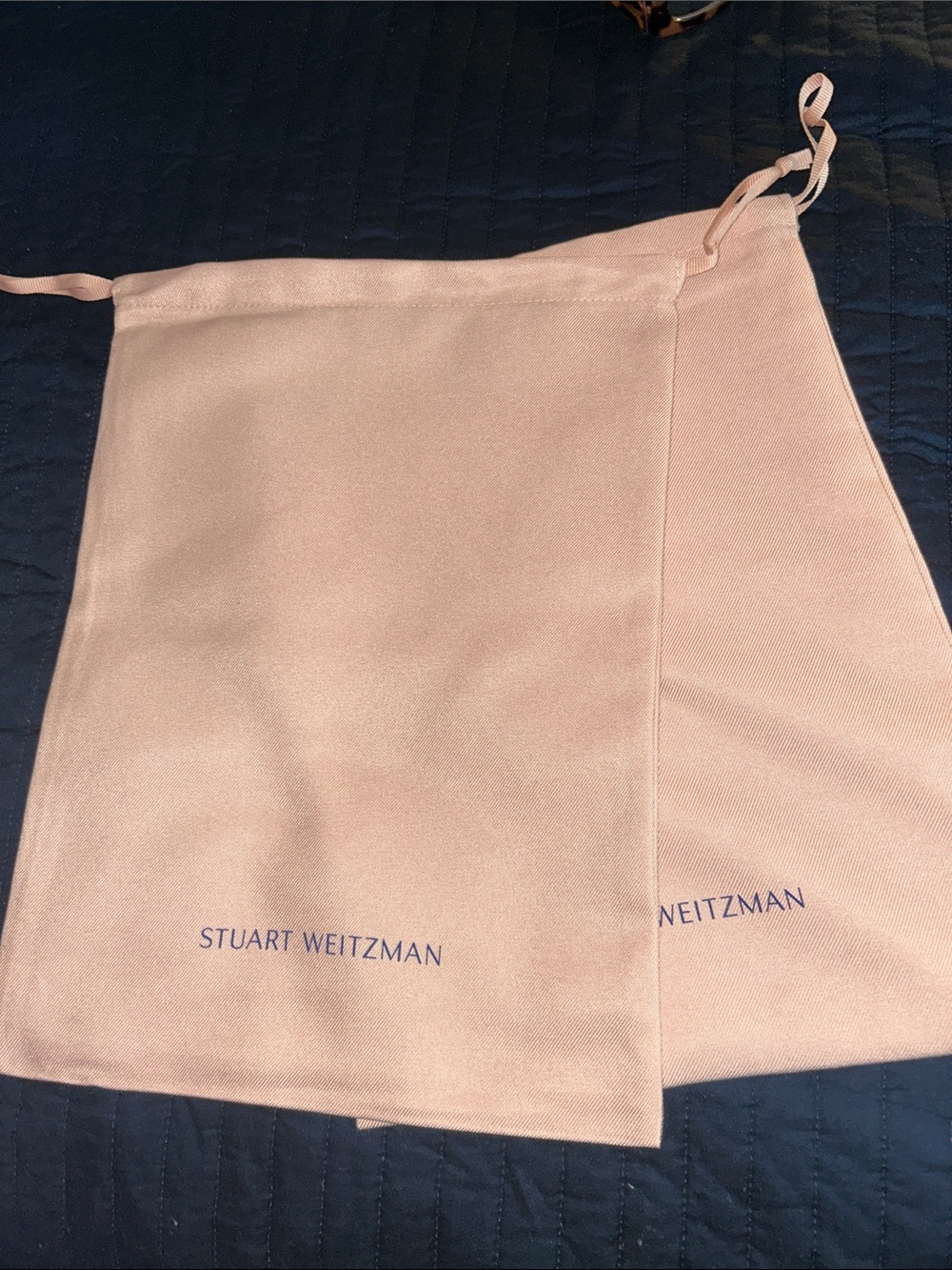 Stuart Weitzman Pale Pink Drawstring Dust Bags (Pair)